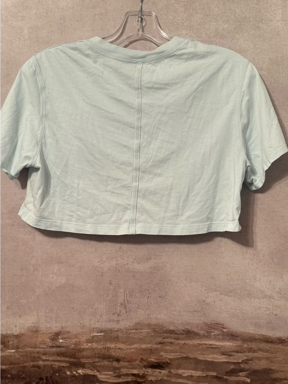 lululemon athletica Pale Blue Crewneck Crop Tee Sz 2